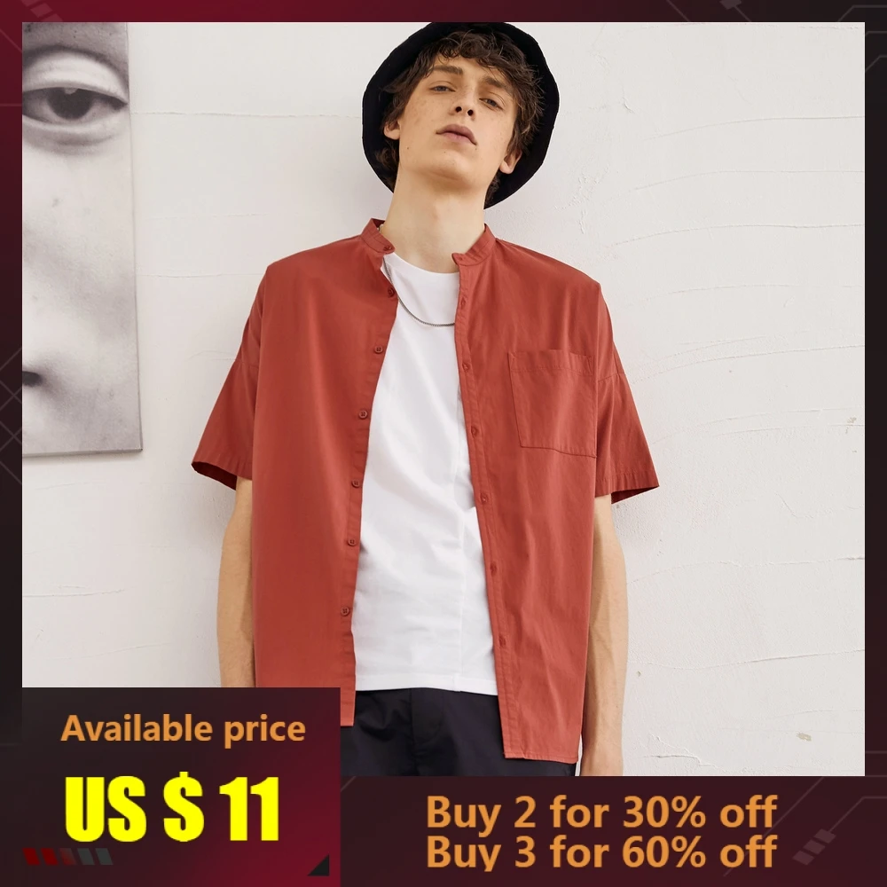 Metersbonwe Men's Solid Color Shirt Male Short Sleeve Standing Collar New Summer Student Trend Hong Kong Style рубашка мужская
Metersbonwe Men's Solid Color Shirt Male Short Sleeve Standing Collar New Summer Student Trend Hong Kong Style рубашка мужская