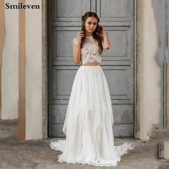 Smileven Boho Wedding Dress 2 Pieces Sleeveless Sexy Lace Beach Bride Dresses Train Elegant Chiffon Wedding Bridal Gowns
Smileven Boho Wedding Dress 2 Pieces Sleeveless Sexy Lace Beach Bride Dresses Train Elegant Chiffon Wedding Bridal Gowns