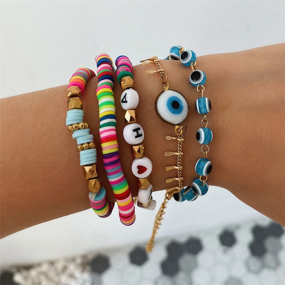 Bohemian Weave Rope Bracelet Set for Women Multi Layer Eye Shell Letter Beaded Bracelet & Bangle Charm Jewelry
Bohemian Weave Rope Bracelet Set for Women Multi Layer Eye Shell Letter Beaded Bracelet & Bangle Charm Jewelry