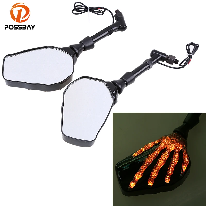 POSSBAY 8mm 10mm Universal Motorcycle Mirror with LED Turn Signal Light Rear View for Honda Haley Suzuki Scooter Side Mirrors
POSSBAY 8mm 10mm Universal Motorcycle Mirror with LED Turn Signal Light Rear View for Honda Haley Suzuki Scooter Side Mirrors