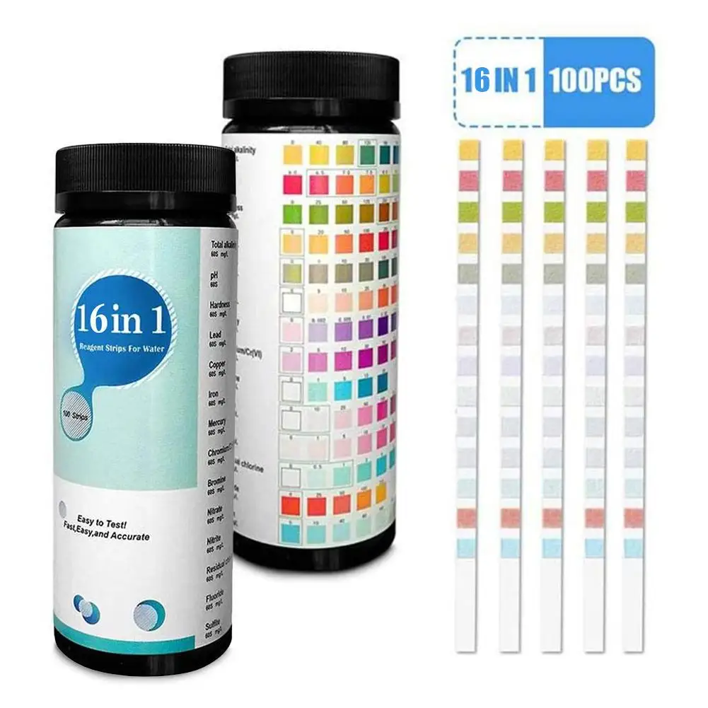 100 PCS 16-In-1 Swimming Pool PH Test Paper Residual Chlorine PH Value Alkalinity Hardness Test Strip For PH, Alkalinity
100 PCS 16-In-1 Swimming Pool PH Test Paper Residual Chlorine PH Value Alkalinity Hardness Test Strip For PH, Alkalinity