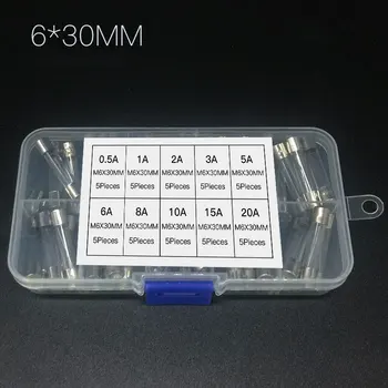 50pcs 6X30MM 0-250V General Fuse Quick Blow Glass Tube Fuse Assorted Kits Fast-blow Glass Fuses 0.5/1/2/3/5/6/8/10/15/20A
50pcs 6X30MM 0-250V General Fuse Quick Blow Glass Tube Fuse Assorted Kits Fast-blow Glass Fuses 0.5/1/2/3/5/6/8/10/15/20A