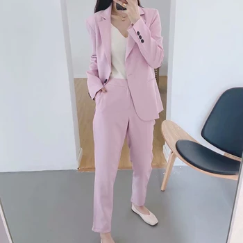 KUMSVAG Women Solid OL Pants Suits Two-pieces Sets 2020 Summer Single Button Blazers and Pants Female Casual Elegant 2 piece set
KUMSVAG Women Solid OL Pants Suits Two-pieces Sets 2020 Summer Single Button Blazers and Pants Female Casual Elegant 2 piece set