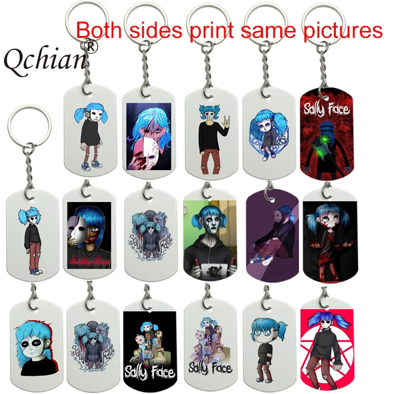 Sally Face Cosplay Key chain SallyFace Key Chain Keyring metal Jewelry Women Men Accessories gift 2 side print Christmas gift
Sally Face Cosplay Key chain SallyFace Key Chain Keyring metal Jewelry Women Men Accessories gift 2 side print Christmas gift