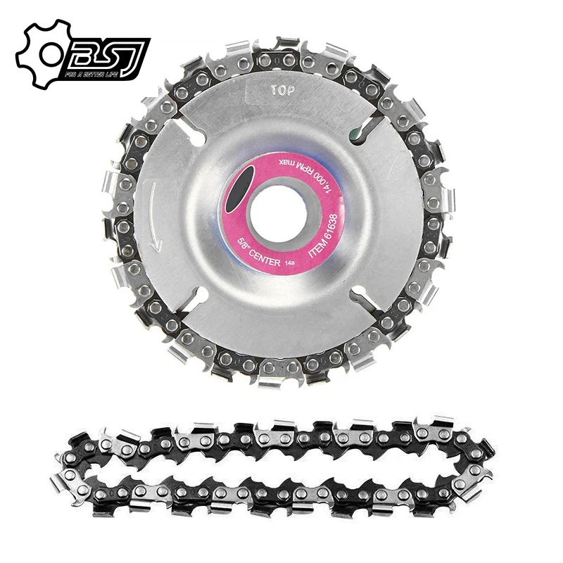 4 inch Wood Carving Disc Cut Chain 22 Tooth Grinder Disc Fine Chainsaw Set w/ 2 Chains for 100/115 Angle Grinder Wooking Tools
4 inch Wood Carving Disc Cut Chain 22 Tooth Grinder Disc Fine Chainsaw Set w/ 2 Chains for 100/115 Angle Grinder Wooking Tools