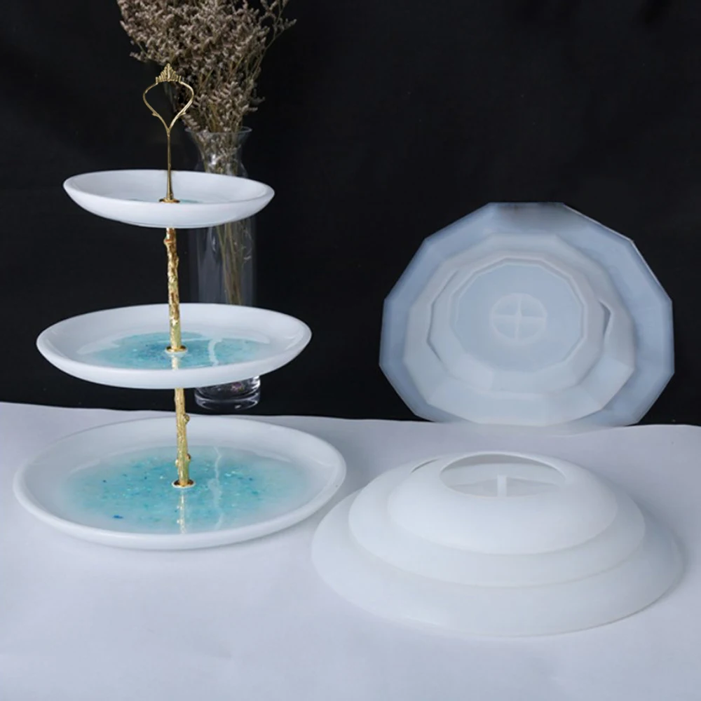  3 Tier Cake Stand Resin Tray Molds, Silicone Cake