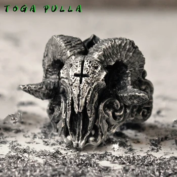 Vintage Punk Gothic Skull Ring Men Stainless Steel Satanic Demon Sorath Biker Ring Male Baphomet Goat Head Pagan Ring Jewelry
Vintage Punk Gothic Skull Ring Men Stainless Steel Satanic Demon Sorath Biker Ring Male Baphomet Goat Head Pagan Ring Jewelry