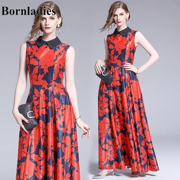 Bornladies Newest Summer Fashion 2020 Designer Runway Maxi Dress Women's Sleeveless Gorgeous Floral Printed Casual Long Dress 
Bornladies Newest Summer Fashion 2020 Designer Runway Maxi Dress Women's Sleeveless Gorgeous Floral Printed Casual Long Dress