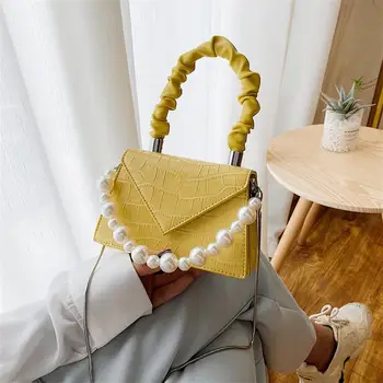 Mini Small Square bag 2020 New Fashion PU Leather Women's Handbag Crocodile pattern Pearl Handle Hasp Shoulder Messenger Bags
Mini Small Square bag 2020 New Fashion PU Leather Women's Handbag Crocodile pattern Pearl Handle Hasp Shoulder Messenger Bags