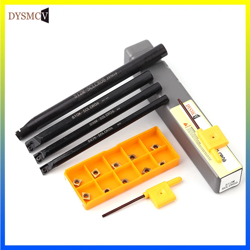 4 piece set S07K / S08K / S10K / S12M-SCSCR06 lathe boring bar tool holder + 10Pcs CCMT0602 blade promotion
4 piece set S07K / S08K / S10K / S12M-SCSCR06 lathe boring bar tool holder + 10Pcs CCMT0602 blade promotion