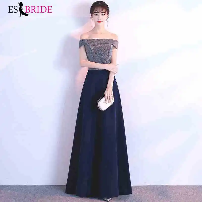 Navy Blue Sparkle Evening Dresses Long A-Line Off Shoulder Chiffon Formal Evening Gowns Robe De Soiree 2019
Navy Blue Sparkle Evening Dresses Long A-Line Off Shoulder Chiffon Formal Evening Gowns Robe De Soiree 2019