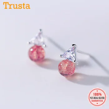 Trustdavis Genuine 925 Sterling Silver Sweet Triangle CZ Strawberry Crystal Stud Earrings For Women Wedding Jewelry Gift DS2176
Trustdavis Genuine 925 Sterling Silver Sweet Triangle CZ Strawberry Crystal Stud Earrings For Women Wedding Jewelry Gift DS2176