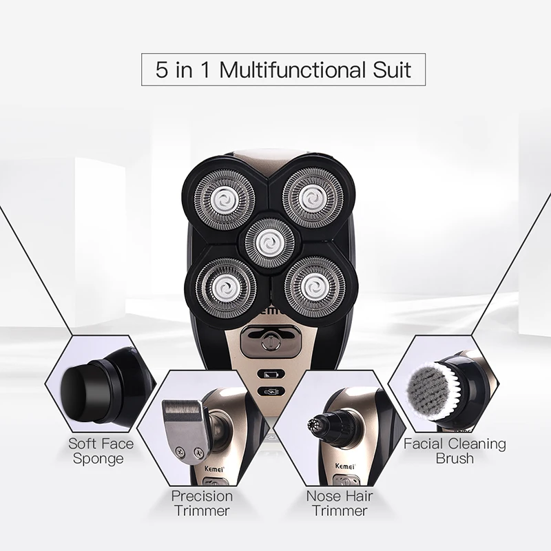 5 In 1 Electric Shaver for Men Floating Five Blade Heads Electric Shaving Machine Rechargeable Razors Face Care Tools 38D
5 In 1 Electric Shaver for Men Floating Five Blade Heads Electric Shaving Machine Rechargeable Razors Face Care Tools 38D