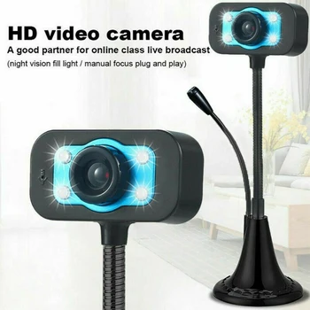 USB 2.0/3.0 Webcam 480P HD Webcamera with Microphone 360 Degrees Flexible Hose 4 LED Night V-ision Camera hd for Computer Laptop
USB 2.0/3.0 Webcam 480P HD Webcamera with Microphone 360 Degrees Flexible Hose 4 LED Night V-ision Camera hd for Computer Laptop