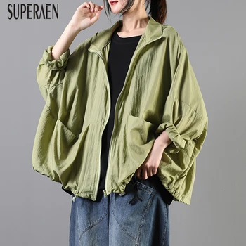 SuperAen 2020 Summer New Korean Style Jackets Women Solid Color Cotton Wild Ladies Jackets Hooded Sunscreen Tops Female 
SuperAen 2020 Summer New Korean Style Jackets Women Solid Color Cotton Wild Ladies Jackets Hooded Sunscreen Tops Female