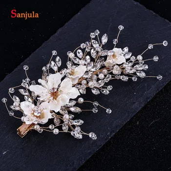 Wedding Headpieces Pearls Crystals Bridal Head Accessories With Flowers Hand-made Gold Metal Marriage Accessories
Wedding Headpieces Pearls Crystals Bridal Head Accessories With Flowers Hand-made Gold Metal Marriage Accessories