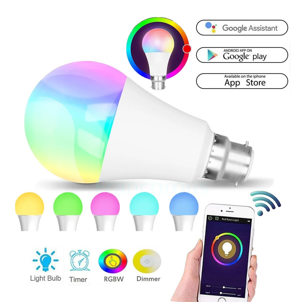 Смарт-светодиодный светильник RGBW с Wi-Fi 7 Вт для Amazon Alexa Google Home NDS66 | Освещение
