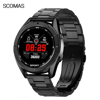 SCOMAS New Men Smart Watch 1.2"Round Display Bluetooth Music Control Heart Rate Blood Pressure Monitor Waterproof Smartwatch
SCOMAS New Men Smart Watch 1.2"Round Display Bluetooth Music Control Heart Rate Blood Pressure Monitor Waterproof Smartwatch