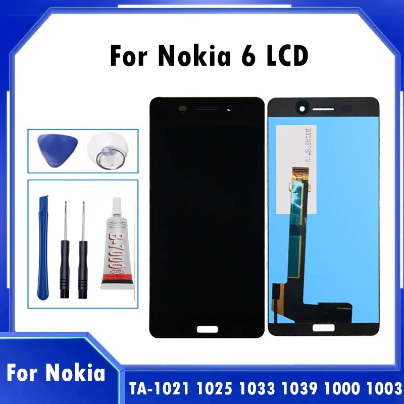 Сенсорный экран для Nokia 6 TA-1039 TA-1033 TA-1025 стеклянная панель дигитайзер ЖК-дисплей в