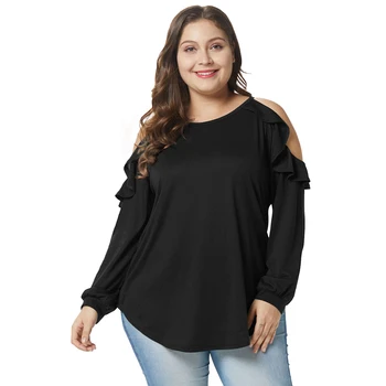 2019 Sexy XL-4XL Plus Size Spring Autumn Ruffled off-shoulder round neck lantern long-sleeved t-shirt female Large Size
2019 Sexy XL-4XL Plus Size Spring Autumn Ruffled off-shoulder round neck lantern long-sleeved t-shirt female Large Size
