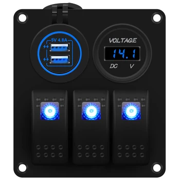 Multi-Function 3-Position Switch Panel 12 / 24V Blue LED Marine Control Switch Panel RV Parts Accessories
Multi-Function 3-Position Switch Panel 12 / 24V Blue LED Marine Control Switch Panel RV Parts Accessories