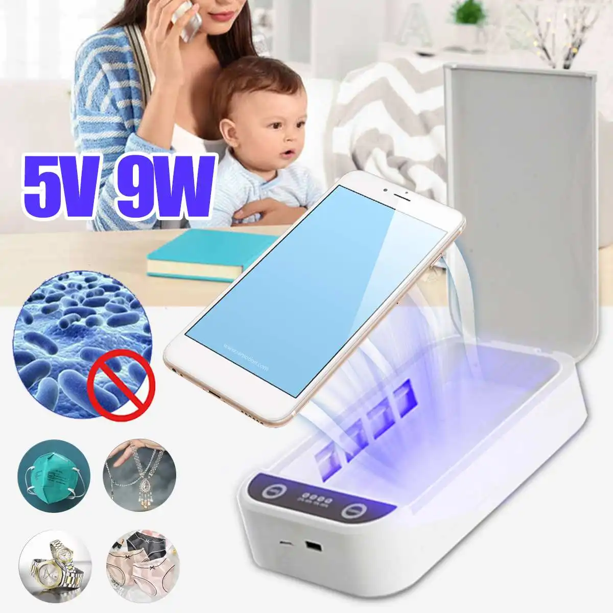 Portable UV Disinfection Box Ozone Double Sterilization Box USB Interface Personal Cleaning Sterilizer for Smartphone Face Mask
Portable UV Disinfection Box Ozone Double Sterilization Box USB Interface Personal Cleaning Sterilizer for Smartphone Face Mask
