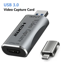 USB 3.0 To HDMI-Compatible USB C Audio Video Capture Type-C Card For Youtube OBS Live Streaming Broadcast Game Recording Box USB 3.0 To HDMI-Compatible USB C Audio Video Capture Type-C Card For Youtube OBS Live Streaming Broadcast Game Recording Box