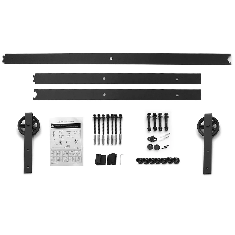 6FT Heavy Duty Vintage Style Sliding Barn Wood Door Track Rail Hardware Fittings Kit SuperPOM Big Hanging Wheels Hanger Roller
6FT Heavy Duty Vintage Style Sliding Barn Wood Door Track Rail Hardware Fittings Kit SuperPOM Big Hanging Wheels Hanger Roller