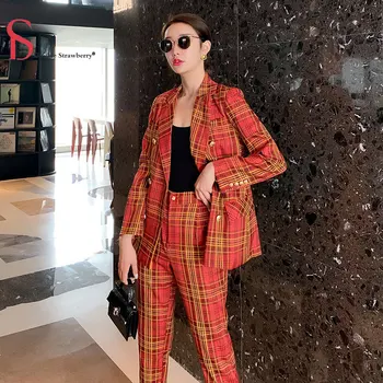 DS Autumn 2020 New Women Red Plaid Small Blazers Temperament Fashionable Professional Pants Two-Piece Set 
DS Autumn 2020 New Women Red Plaid Small Blazers Temperament Fashionable Professional Pants Two-Piece Set
