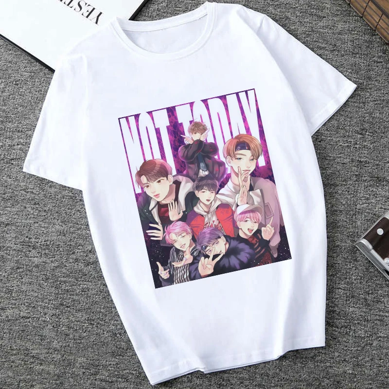 Футболка для женщин Not Today забавная с принтом Bangtan мальчиков корейский стиль Harajuku