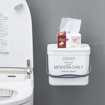 Creative wall-mounted trash can household bathroom kitchen cabinet door free perforation covered portable storage bin LB90119
Creative wall-mounted trash can household bathroom kitchen cabinet door free perforation covered portable storage bin LB90119