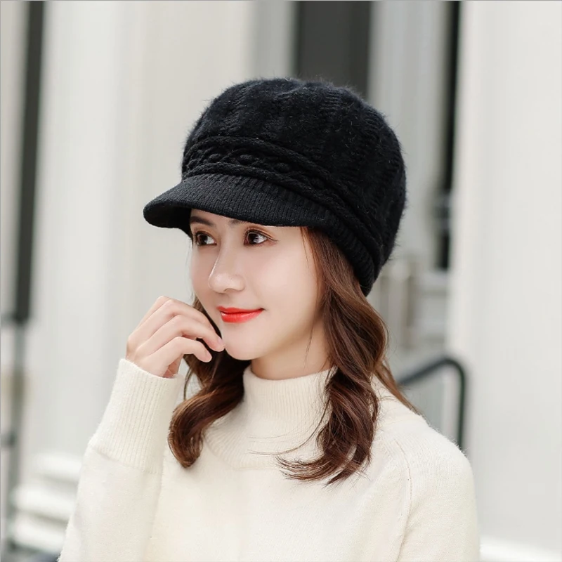 COKK Women Hat Beret Cap Rabbit Fur Winter Hats For Women Thick Warm Outdoor Snow Vintage Bonnet Chapeau Femme Gorras
COKK Women Hat Beret Cap Rabbit Fur Winter Hats For Women Thick Warm Outdoor Snow Vintage Bonnet Chapeau Femme Gorras