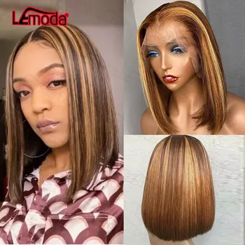Lemoda Highlight Bob Wig Short Ombre Colored Straight Lace Front Human Hair Wigs For Women Brazilian Remy Brown Lace Frontal Wig
Lemoda Highlight Bob Wig Short Ombre Colored Straight Lace Front Human Hair Wigs For Women Brazilian Remy Brown Lace Frontal Wig