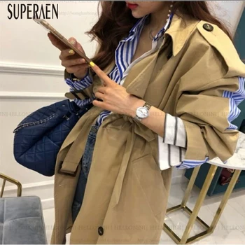 SuperAen Korean Style Trench Coat for Women 2020 New Spring Cotton Wild Ladies Windbreaker Striped Long Sleeve Double Breasted
SuperAen Korean Style Trench Coat for Women 2020 New Spring Cotton Wild Ladies Windbreaker Striped Long Sleeve Double Breasted