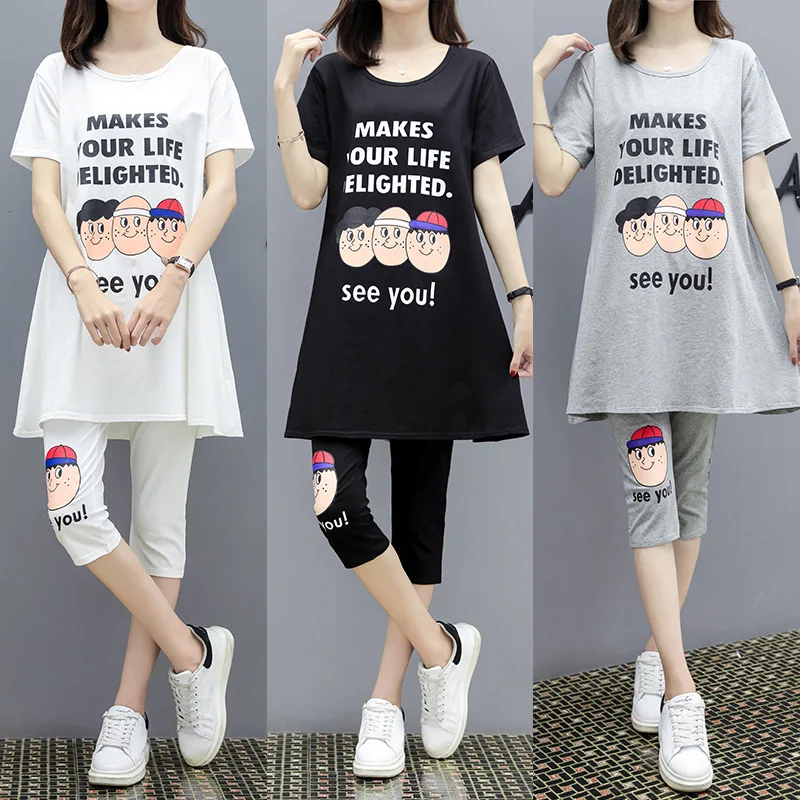 2019 Summer Korean-style Large Size Pregnant Women Set Loose-Fit Slimming Cartoon Pattern Tops Capri Maternity Pants Two-Piece S
2019 Summer Korean-style Large Size Pregnant Women Set Loose-Fit Slimming Cartoon Pattern Tops Capri Maternity Pants Two-Piece S