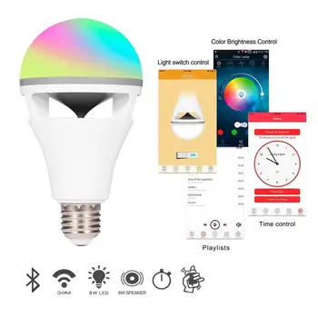 Smart Enjoyable RGB Color Changing Music Ball LED Light E27 Bulb Speaker Remote Controled Via APP Control
Smart Enjoyable RGB Color Changing Music Ball LED Light E27 Bulb Speaker Remote Controled Via APP Control