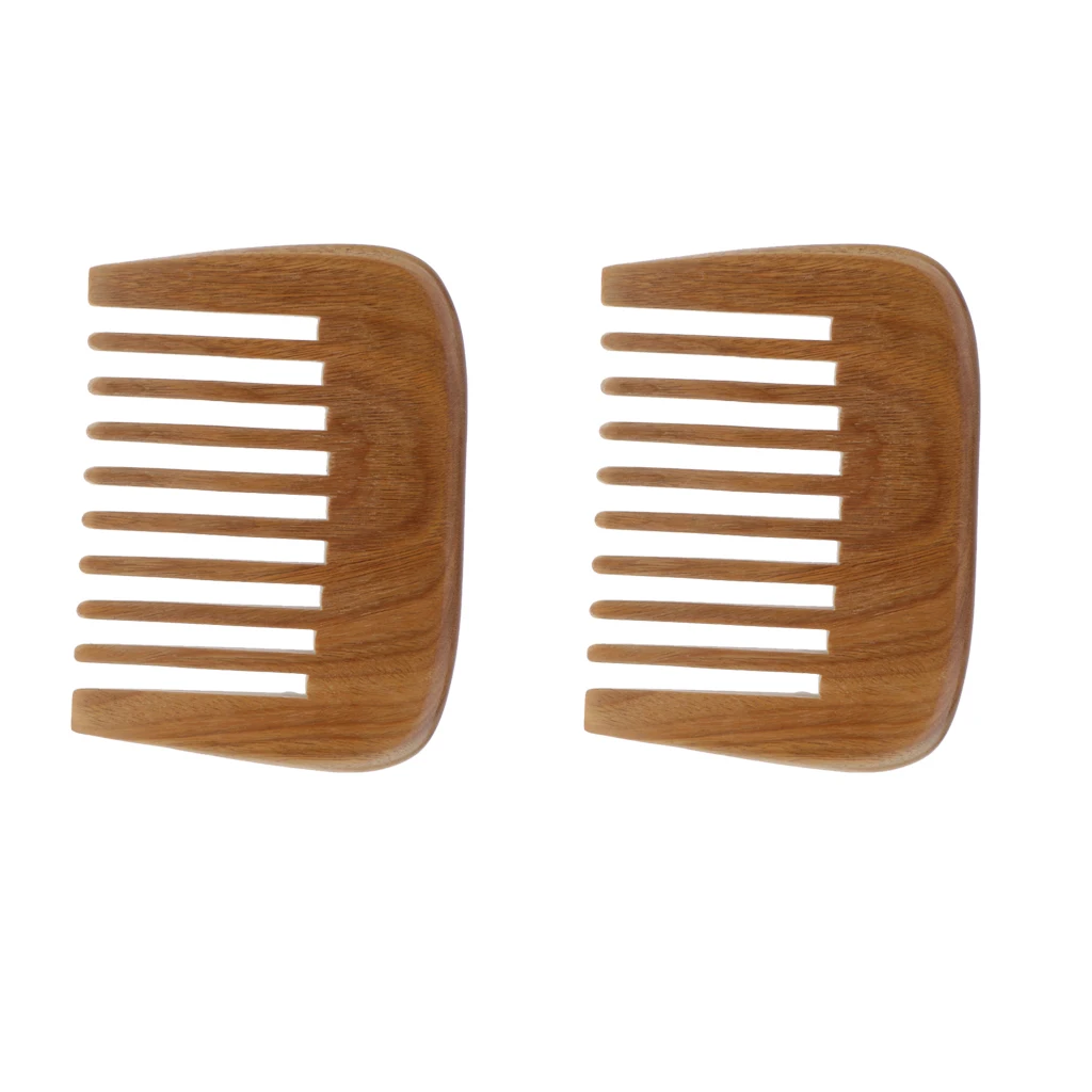2pcs Wooden Wide Tooth Pocket Hair Beard Comb Hair Detangler Scalp Massage Comb with Green Sandalwood Scent 2pcs Wooden Wide Tooth Pocket Hair Beard Comb Hair Detangler Scalp Massage Comb with Green Sandalwood Scent