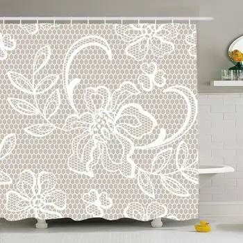 Shower Curtain Set with Hooks 60x72 Old Lace Ornamental Curve Beautiful Pattern Design Element Macro Textile Flowers Vintage
Shower Curtain Set with Hooks 60x72 Old Lace Ornamental Curve Beautiful Pattern Design Element Macro Textile Flowers Vintage