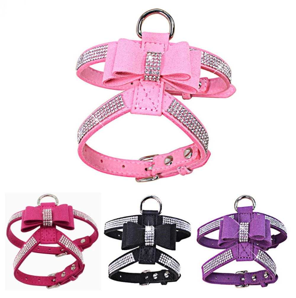 Bling Rhinestone Pet Puppy Dog Harness Velvet Leash with Bowknot for Small Dog Puppy Cat Chihuahua Pink Collar Pet Products
Bling Rhinestone Pet Puppy Dog Harness Velvet Leash with Bowknot for Small Dog Puppy Cat Chihuahua Pink Collar Pet Products