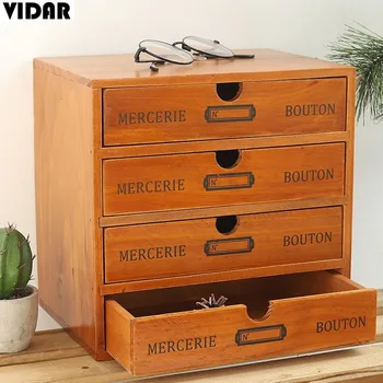 VIDAR Retro Wooden Four-layer Drawer Desktop Storage Box Creative Multifunctional Living Room Storage Cabinet
VIDAR Retro Wooden Four-layer Drawer Desktop Storage Box Creative Multifunctional Living Room Storage Cabinet