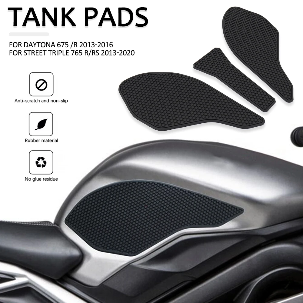 

Новые противоскользящие накладки на бак, наклейки, боковые газовые накладки на колено для DAYTONA 675 / R для улицы, Triple 765 R / RS 2013 - 2020
