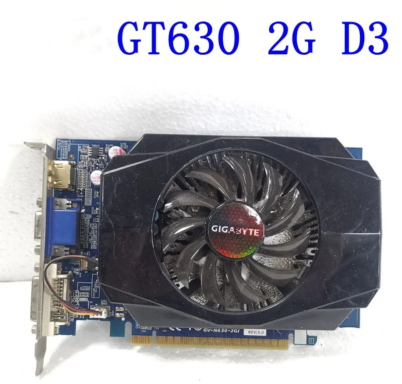 Бывшая в употреблении Видеокарта Gigabyte GT630 2G 128 бит GDDR3 для NVIDIA VGA HDMI DVI | Компьютеры и