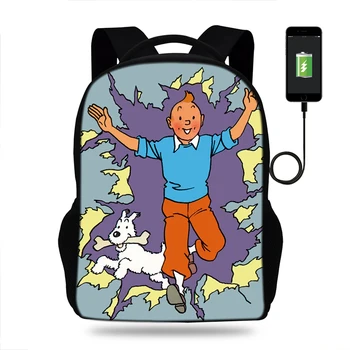 17inch Tintin Backpack USB Charge Laptop Backpack School Bags for Teenagers Travel Shoulder Bags Men Women Backpack
17inch Tintin Backpack USB Charge Laptop Backpack School Bags for Teenagers Travel Shoulder Bags Men Women Backpack