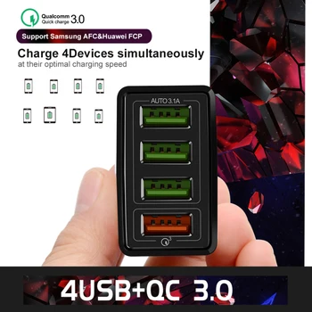 EU/US 4 Port USB QC3.0 Fast Charger Plug Multi-function Portable Wall Mount Mobile Charger For IPhone Tablet Xiaomi
EU/US 4 Port USB QC3.0 Fast Charger Plug Multi-function Portable Wall Mount Mobile Charger For IPhone Tablet Xiaomi