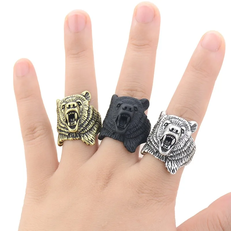 3D Animal Polar Bear Ring Men Anel Vintage Silver Plated Viking Roaring Grizzly Bear Rings For Women Bague Homme Party Gifts
3D Animal Polar Bear Ring Men Anel Vintage Silver Plated Viking Roaring Grizzly Bear Rings For Women Bague Homme Party Gifts