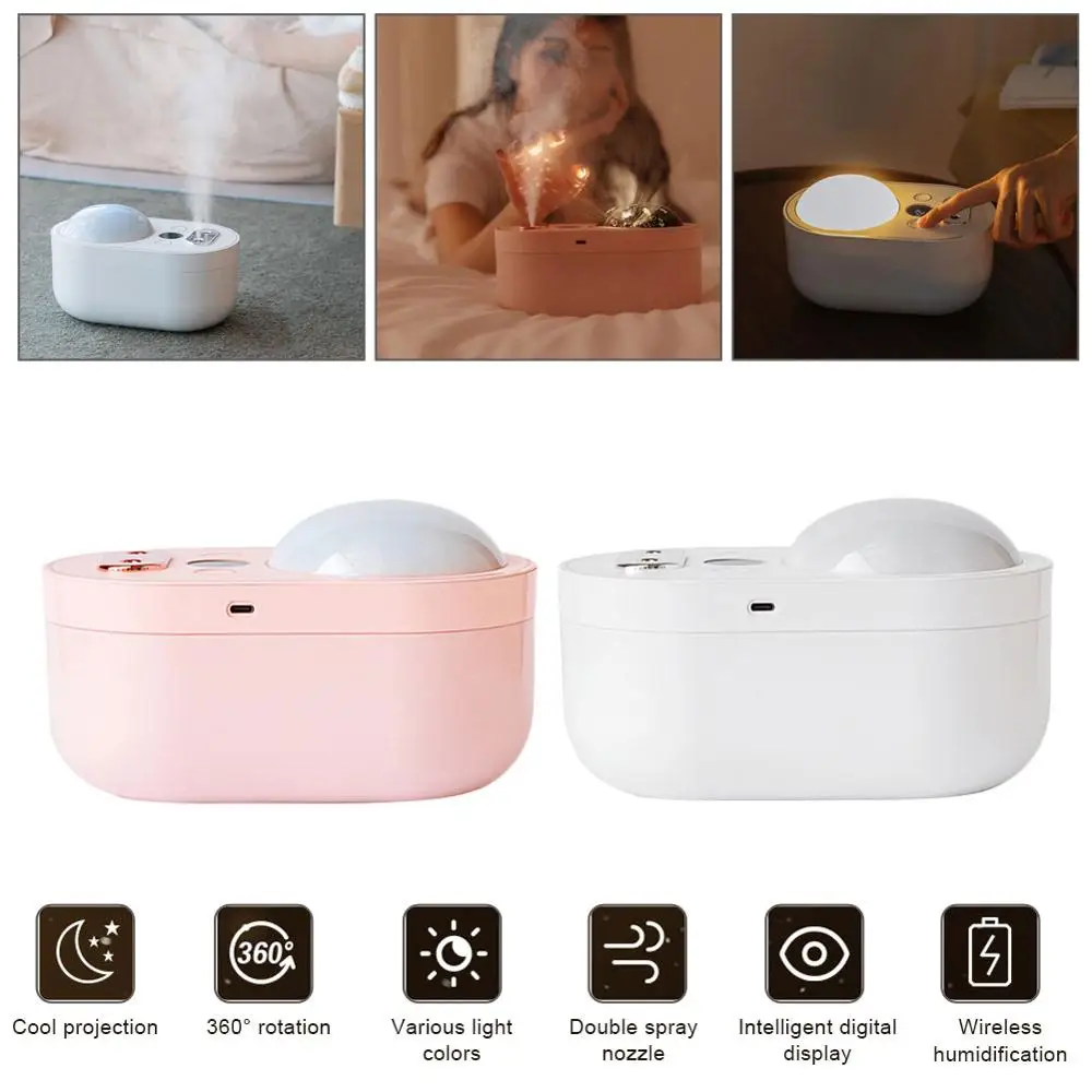 USB Charging Double Jet Projection Humidifier Projection Lamp Night Light Silent Large Capacity Humidifier for Bedroom & Baby
USB Charging Double Jet Projection Humidifier Projection Lamp Night Light Silent Large Capacity Humidifier for Bedroom & Baby