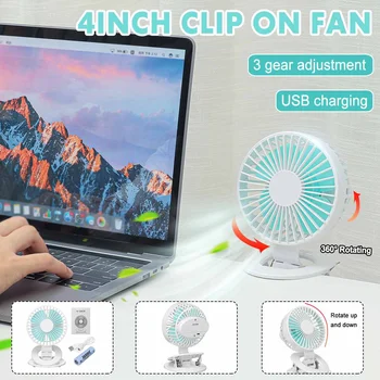 Mini Mute Clip Fan Rechargeable Silent Baby Stroller Fans Portable Air Cooling 3 Speeds Desk USB Fan with USB Output
Mini Mute Clip Fan Rechargeable Silent Baby Stroller Fans Portable Air Cooling 3 Speeds Desk USB Fan with USB Output