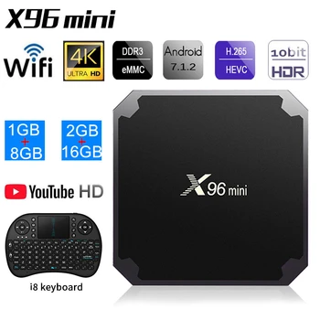 

X96 Mini Android 9.0 Smart TV Box 2GB/16GB Amlogic S905W Quad Core 2.4GHz WiFi 4K UHD 1GB/8GB Media Set top box PK X96Q