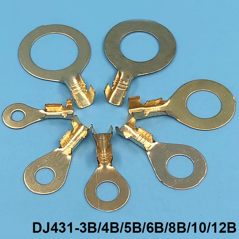 100Pcs DJ431-6B/3B/4B/5B/8B/10/12B Round Terminal Block O-type Lugs Terminals Cold-Pressed Connector Copper Tab Wiring Nose
100Pcs DJ431-6B/3B/4B/5B/8B/10/12B Round Terminal Block O-type Lugs Terminals Cold-Pressed Connector Copper Tab Wiring Nose