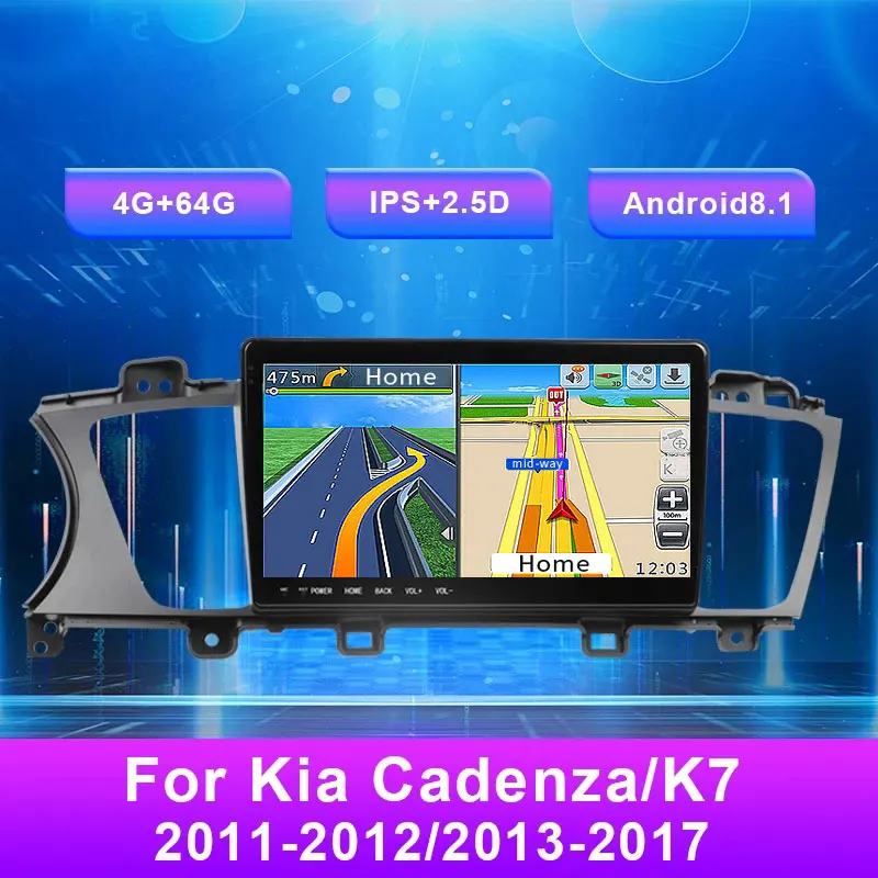Автомобильный навигатор для Kia Cadenza/K7 2011-2012 2013-2017 Android 9 66 GPS Аудио Видео Радио DVD
